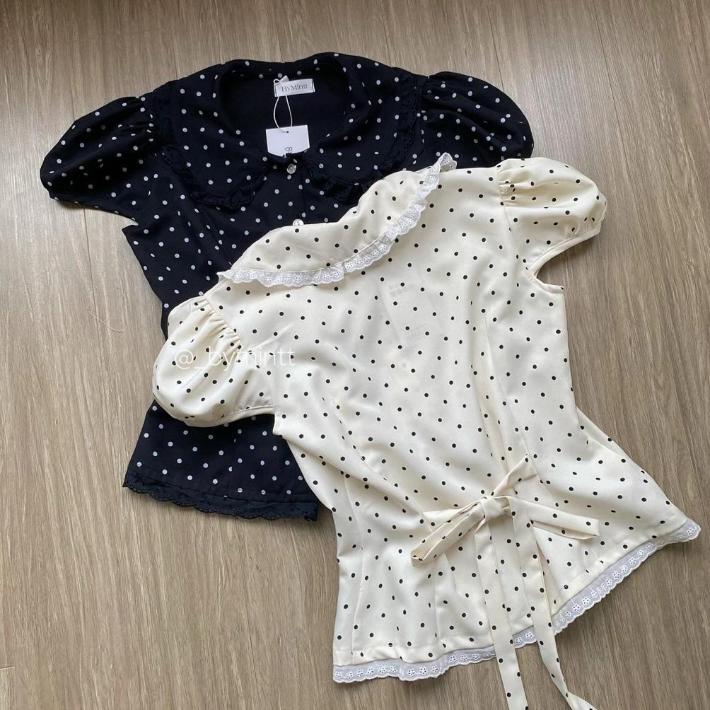 NEW BLOUSE TOP POLKADOT CROP BLOUSE ATASAN WANITA | BLOUSE POLKADOT | CROP ATASAN CROP WANITA KEMEJA
