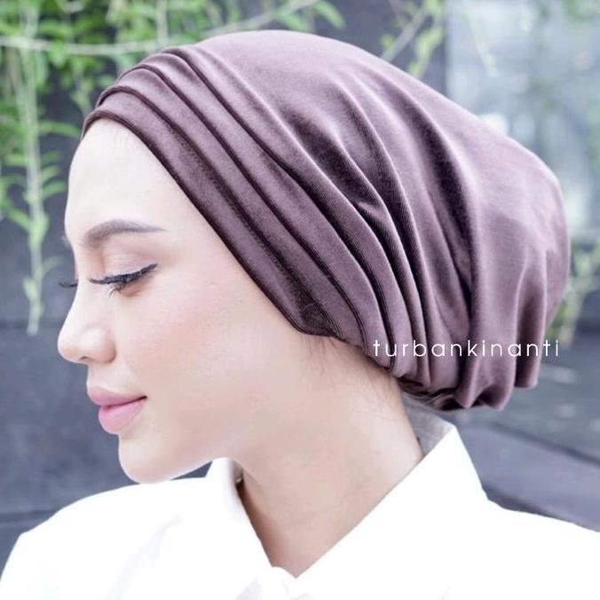 Turban Kinanti - Turban Instan Qiara Premium Beludru/Turban Pesta/Velvet Turban