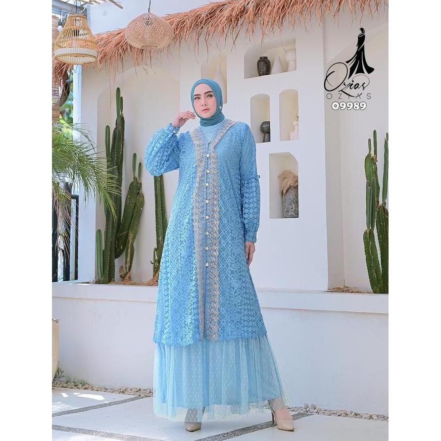 GAMIS OZIAS BROKAT FIMELA 09989 LD 105 I Gamis Fashion Muslimah Wanita Nyaman