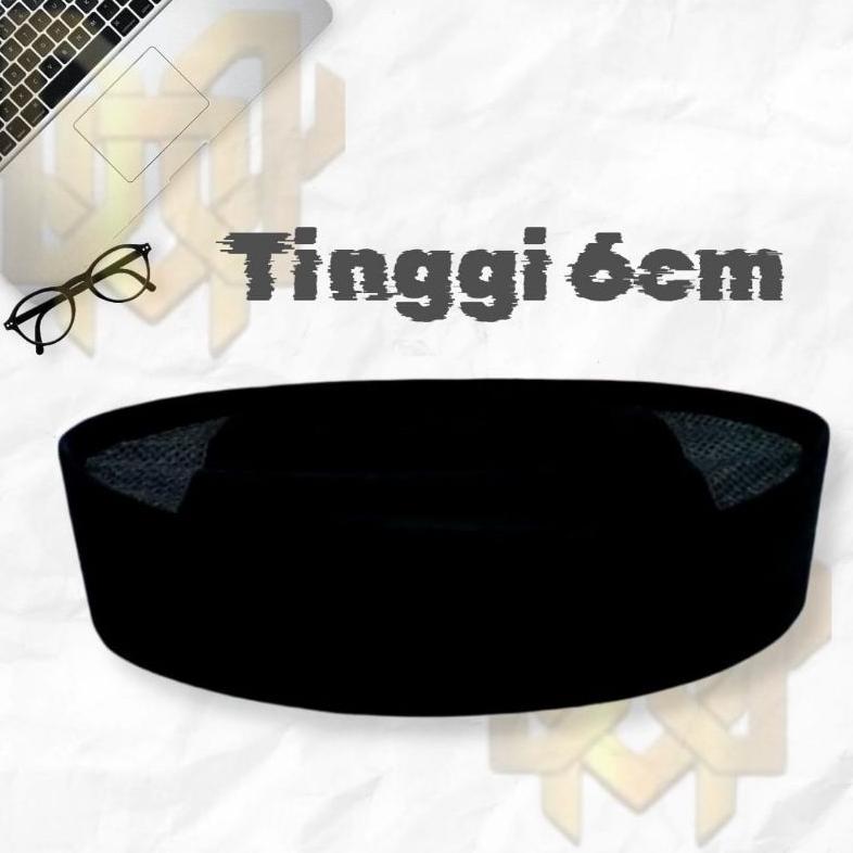 New Product Peci Pendek Ac/Tinggi 6 7 8 Cm/Peci Cak Lontong/Songkok Hitam Pendek/Peci Hitam Pendek/P
