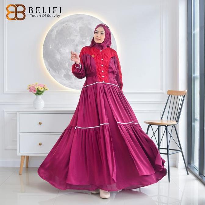 Clearance Sale - Gamis Kondangan Mewah Miray Series Elegan Rose Organza dan Brukat Mewah