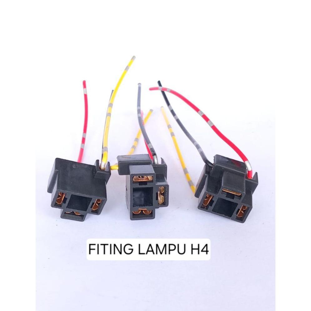 Hot Fitting Lampu Soket H4 Mobil & Motor Vixion Scopy Kabel Bintik