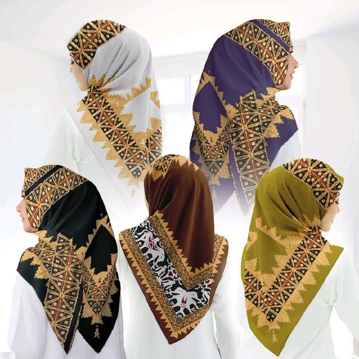 Hijab Segi Empat Voal Motif Series Widya dua sisi motif Kerudung - Widya A