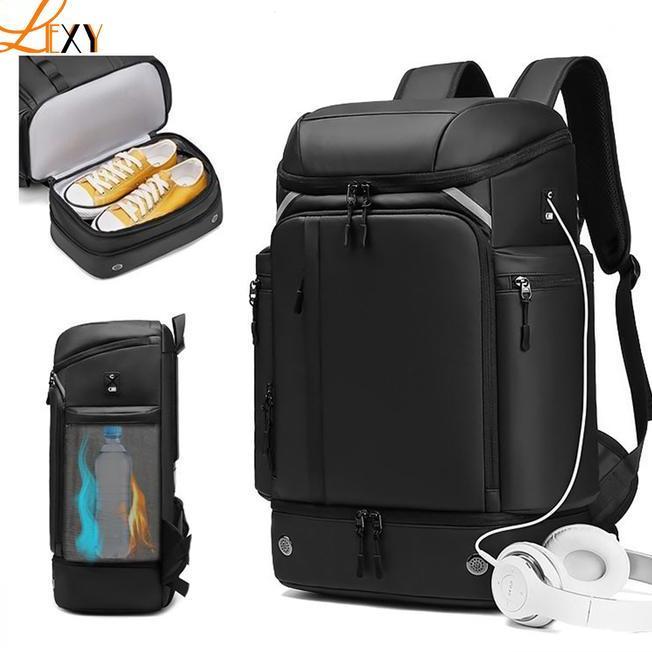 Lexy Tas Traveling Pria Kapasitas Besar Ransel Multifungsi Tahan Air Dengan Kompartemen Sepatu 45L