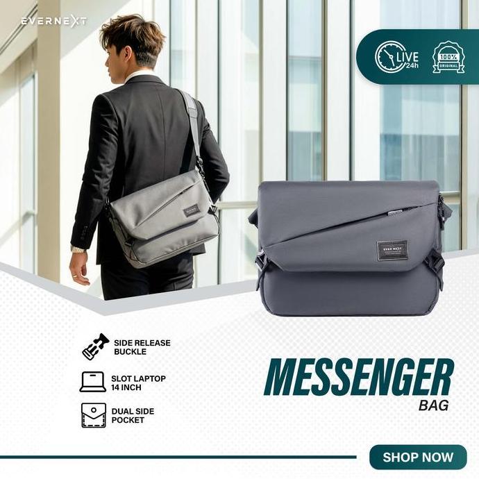 EVERNEXT - Messenger Bag Pria Tas Selempang Pria Tas Selempang Laptop Terbaru