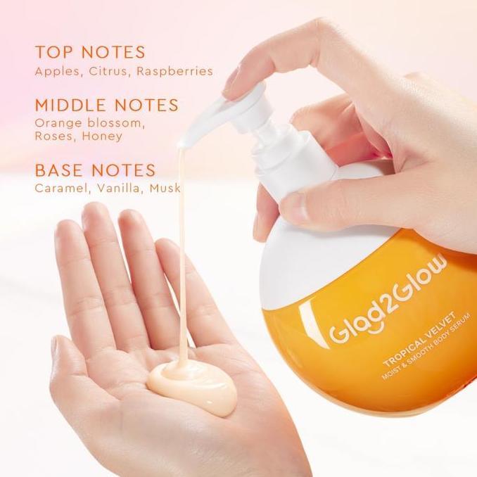 Care- Glad2Glow Tropical Velvet Moist & Smooth Hand Body Serum 300Ml Body Lotion Menghidrasi Kulit M