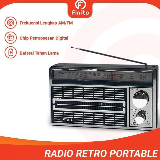 Radio Portable Jadul FM AM / AC Listrik DC Baterai