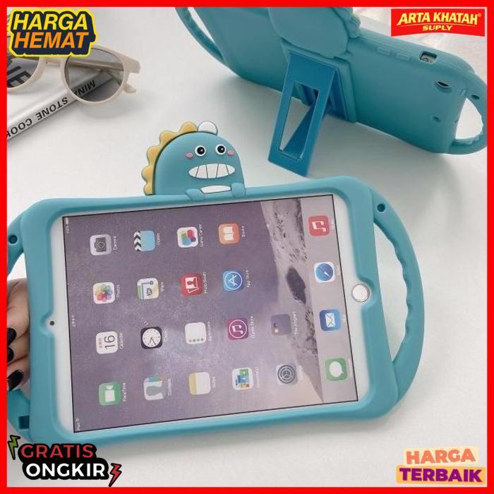 Soft Case Silikon Mini 1 2 3 4 5 Karakter Anak Minnie Dino - Ipad Mini 123, Dino Handle