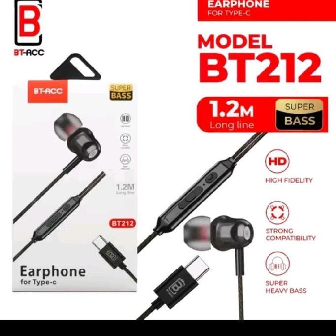 Handsfree BT-ACC Type-C BT212 Suara Super Bass Headset