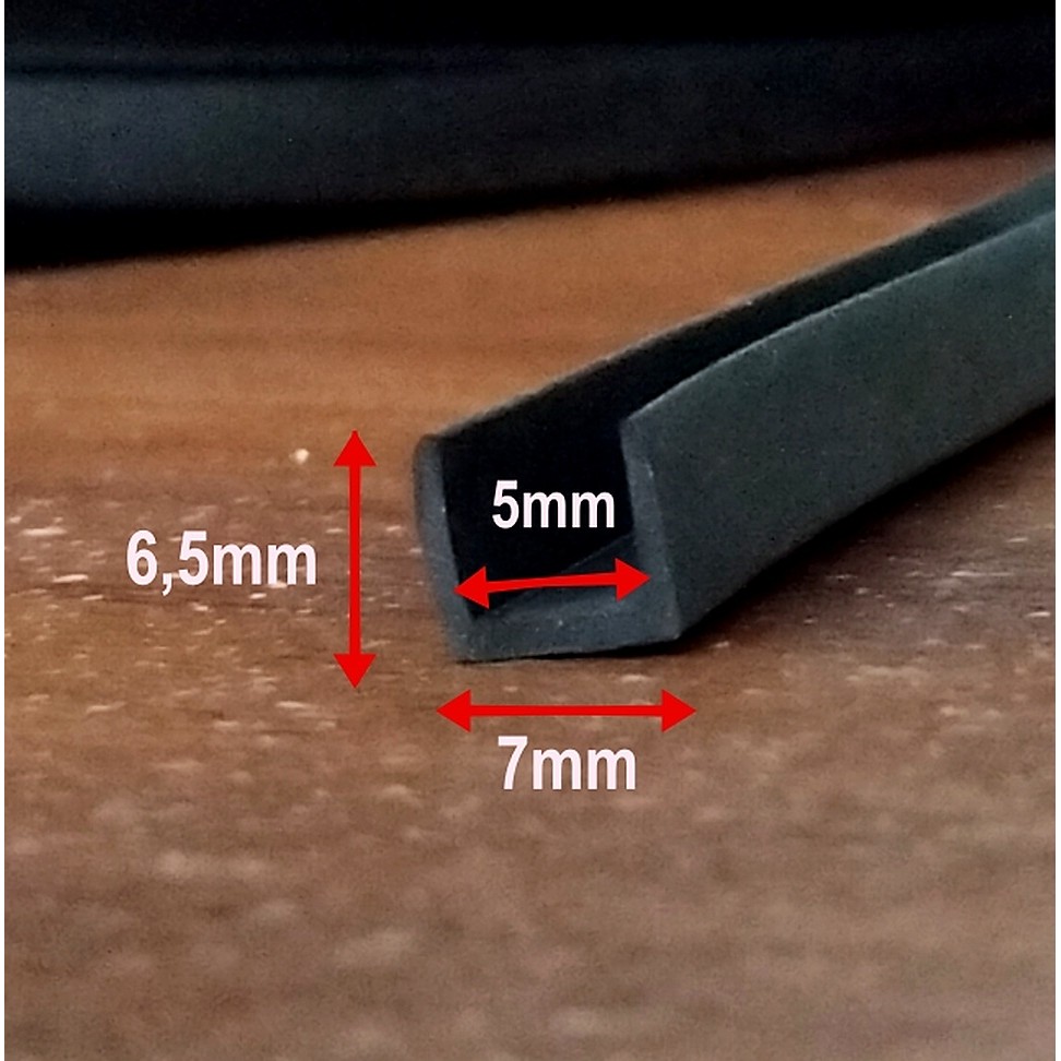 Karet Pelindung Kaca 5mm Karet List Jepit Plat 5mm