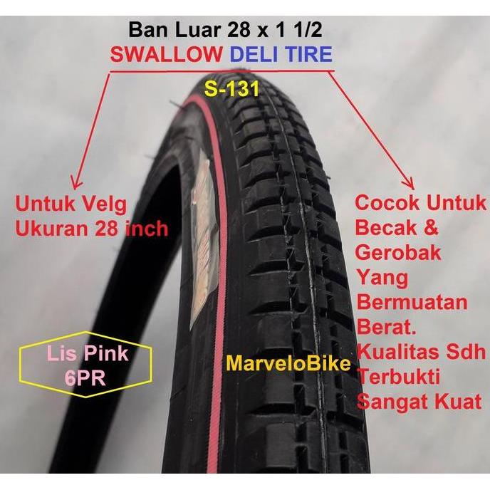 Ban Luar Becak 28 Swallow 6Pr
