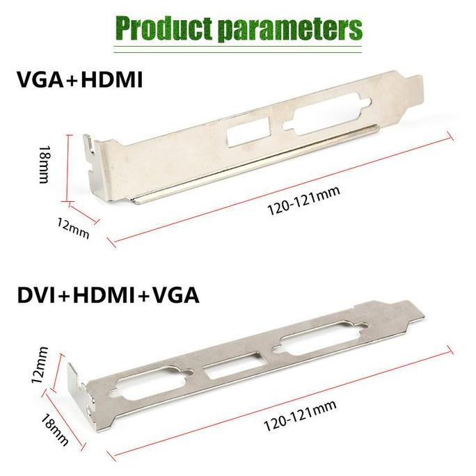 SANDGO Bracket VGA Low Profile Bracket VGA Card Plat VGA DVI HDMI Untuk PC Komputer