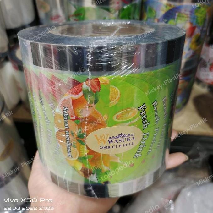 Mini- Plastik Lid 2000 Cup / Sealer Cup 2000 Gelas Polos Buah Kartun Suka