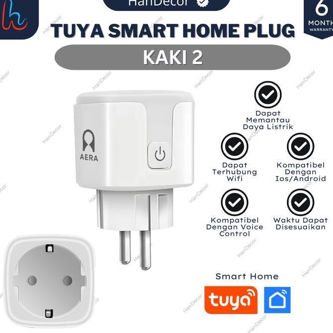 Smart Plug Wifi TUYA 16A Steker Pinter Support Google Colokan Wifi