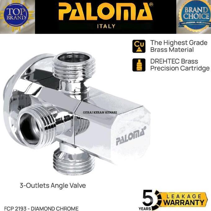 Paloma Fcp 2193 Stop Kran Cabang 3 Lubang Toilet Wc Bidet Shower Jet Washer Kran Air Brass Kuningan 