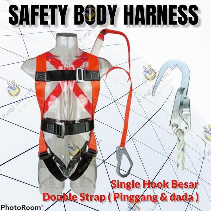 TERMURAH - BODY HARNESS TALI DADA SINGLE HOOK / SAFETY HARNESS