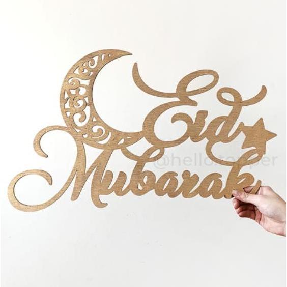 Pilihan - Backdrop Sign Eid Mubarak | Backdrop Lebaran Idul Fitri Hiasan Dinding