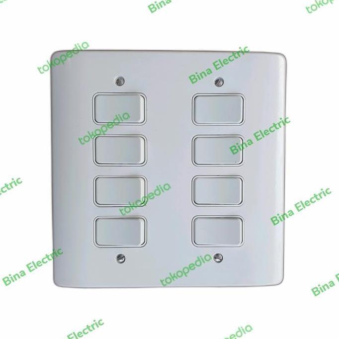 TERBARU - Saklar MK GridSwitch 8 Gang K3683WHI Sakelar MK Grid Switch 8Gang