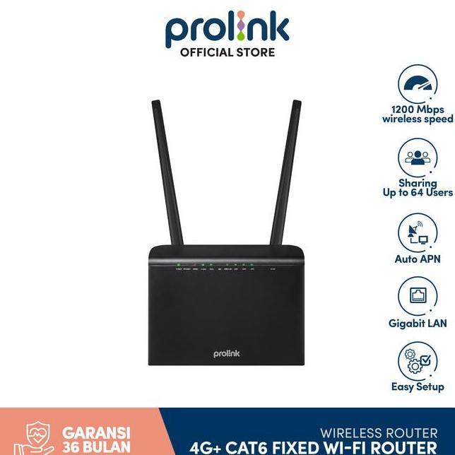 Prolink Sim 4G Lte Unlo Fixed Em Wifi Router Cat 6 Dual Band