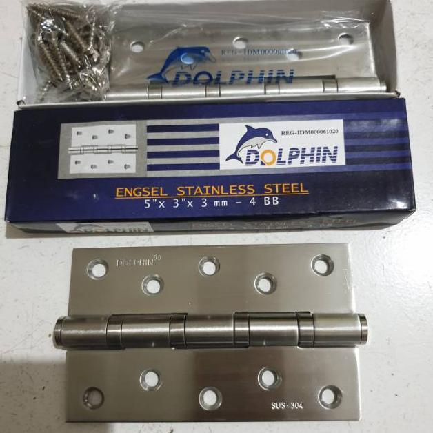 Engsel Pintu Stainles 5 inch Dolphin - Engsel Stainles Tebal