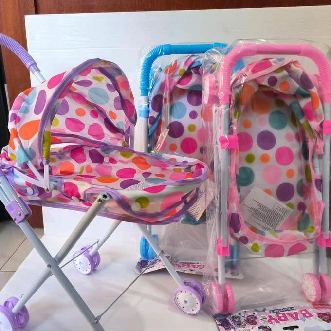 Mainan Stroller Boneka ( Tanpa Boneka) Rangka Besi Dolls Dorongan