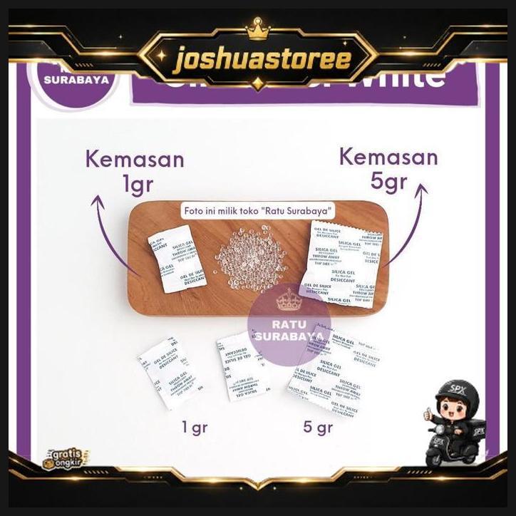 Silica Gel White Penyerap Lembab Anti Jamur Isi 100 Pcs @ 1Gr Kamera Laundry Sepatu Baju Tas Terbaru