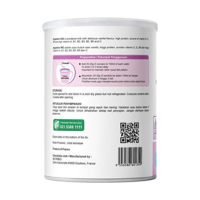 Milkku- Susu Appeton Wg Child 450Gr Rasa Vanilla