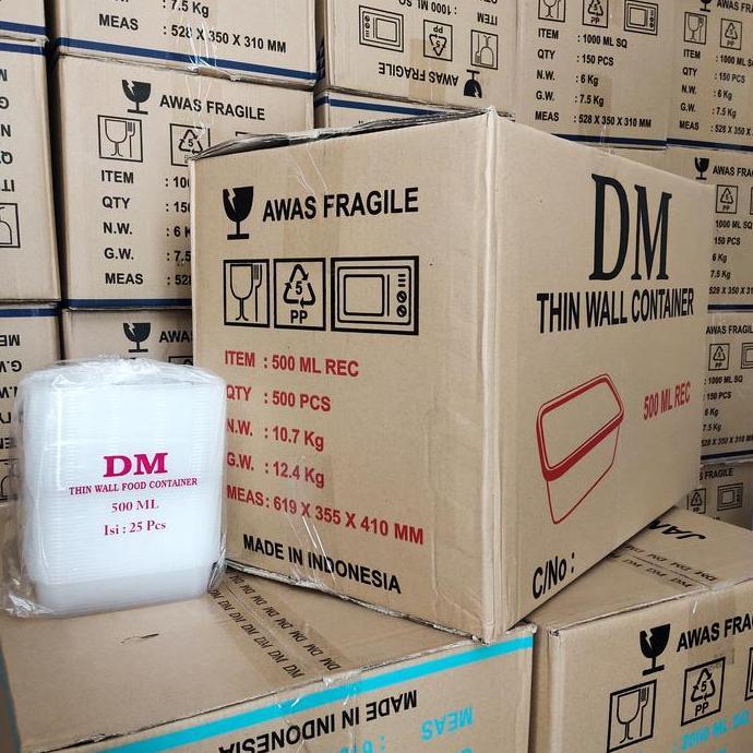 THINWALL DM 500 ML REC - 500ML REC PANJANG - 500 SET / KARDUS