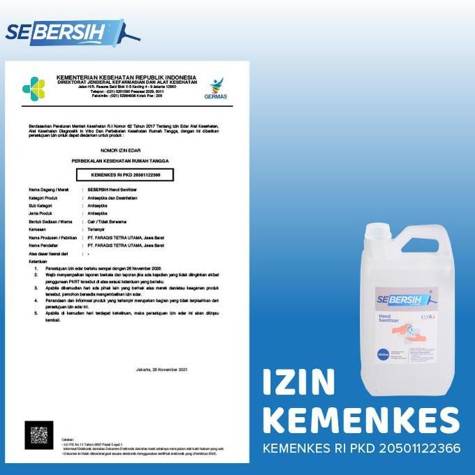 Hand Sanitizer SEBERSIH 5 Liter Food Grade Antiseptic