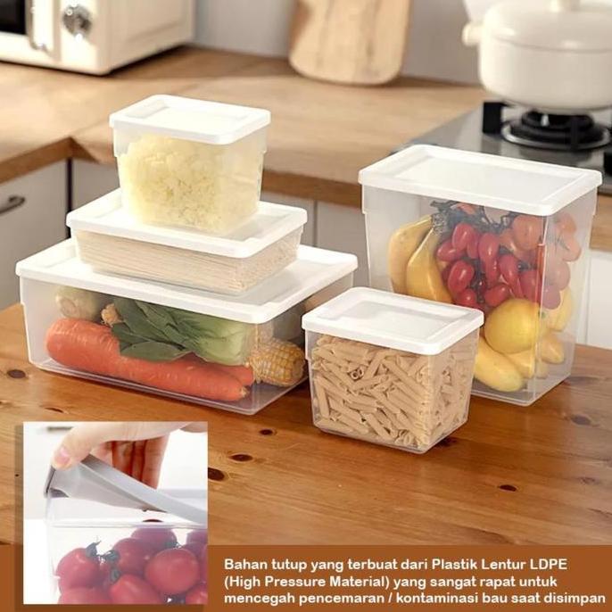 Oxihom Toples Plastik Bening Food Container Kulkas Peralatan Dapur
