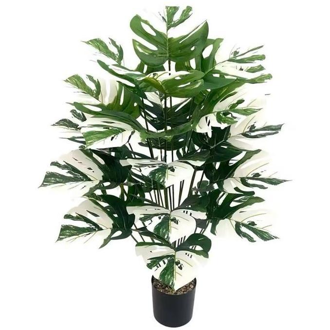 Tanpa Pot Monstera Varigata 18Daun Artificial