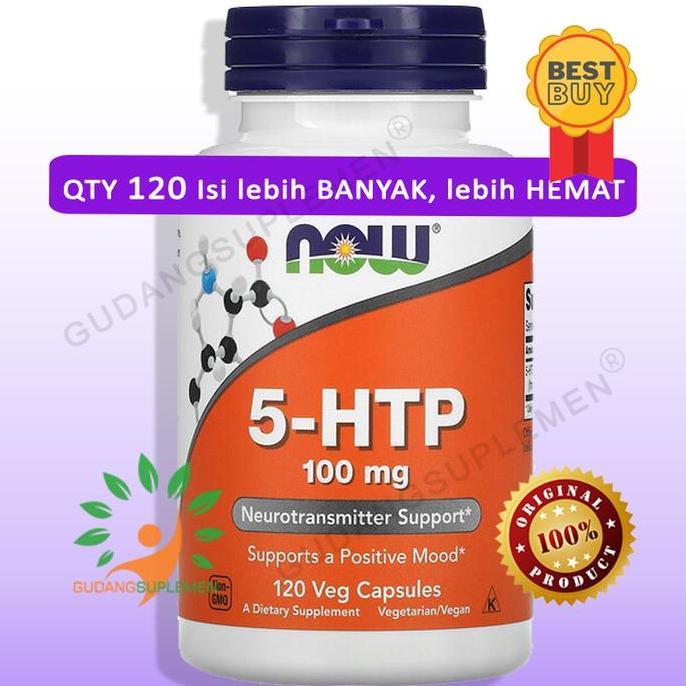 NOW 5-HTP 100 mg 120 Veg Capsules - 5HTP 5 HTP serotonin - weight loss