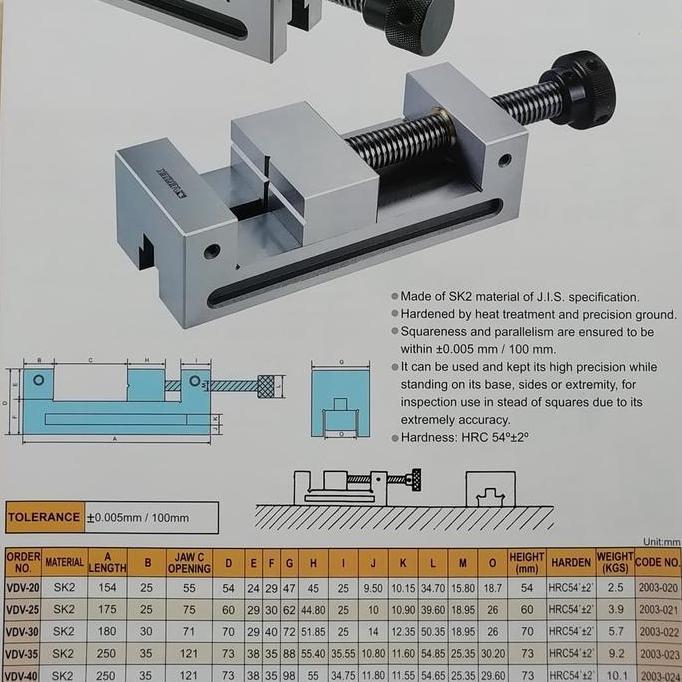 vertex tool maker vise vdv 20