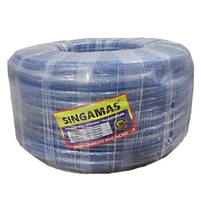 ALS SINGAMAS Selang Air PVC Benang Transparan 3/4 Inch x 100 Meter