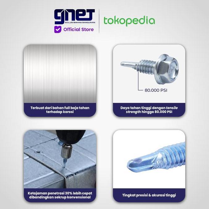 Mure- Gnet Truss Screw | Skrup Baja Ringan Self Drilling