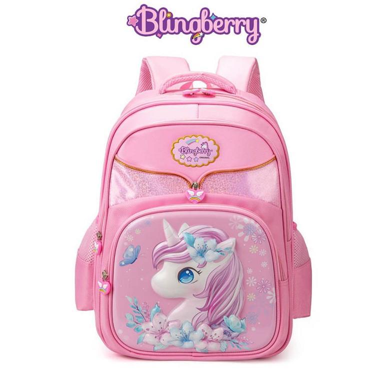 BLINGBERRY Tas Sekolah Unicorn Glitter Waterproof Anti Air Tas Ransel Anak SD Tas Sekolah Anak Perem