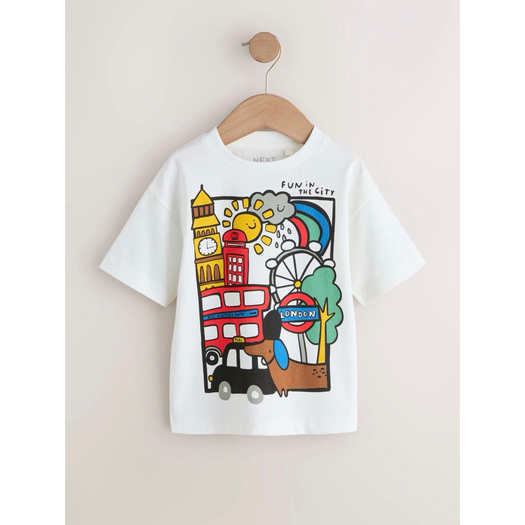 Short Sleeve Graphic T-Shirt Katun Bergrafis Vibrant