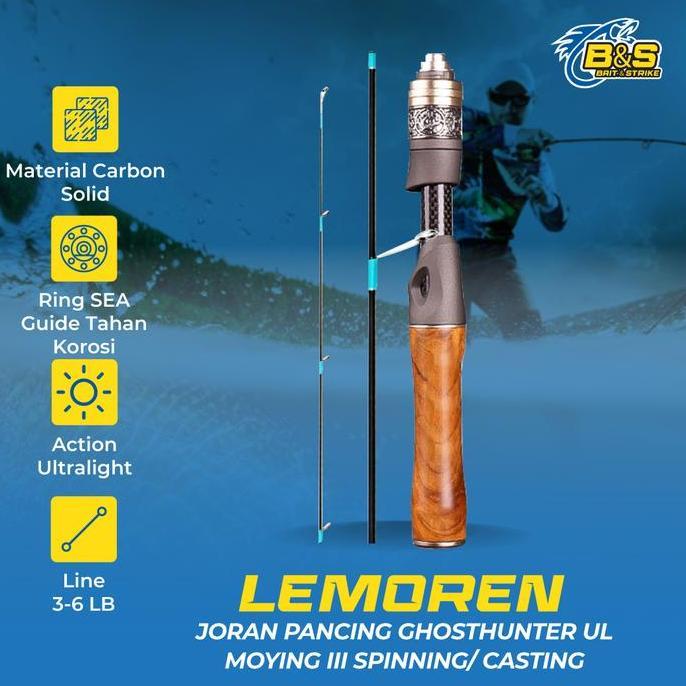 Pesca - Joran Pancing Ghosthunter Lemoren Ul Moying Iii 3-6Lb Ultralight Carbon Solid Joran Spining 
