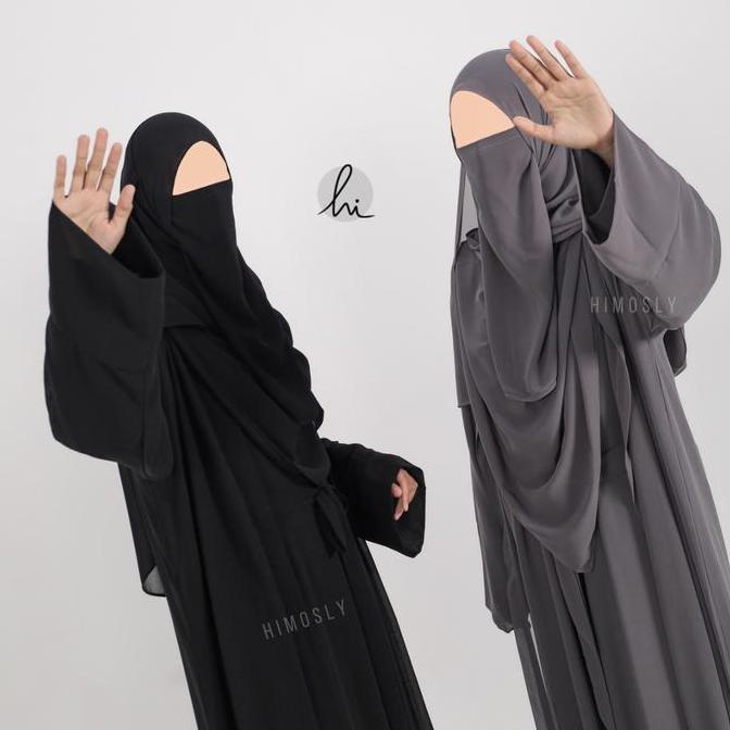 Zehra Abaya Set Pashmina by Himosly ceruti gamis Muslim Outer Abaya Lebaran Free Pasmina Abaya Umroh