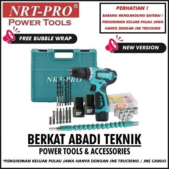 Pwt - Nrt-Pro Dc330 Bor Cordless Drill Batre Tangan Tanpa Kabel 12 V Mesin