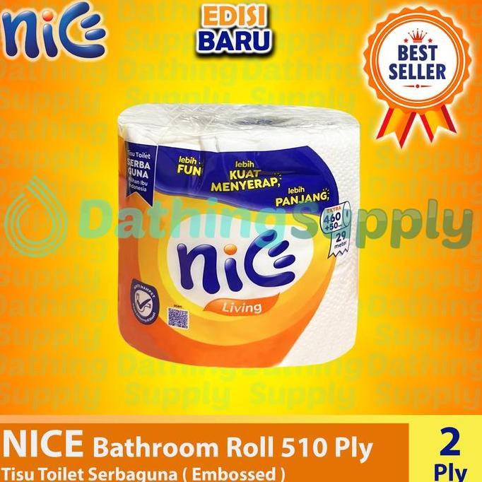 Pulito- ( Paket 10 Pcs ) Tissue Nice Elegant Toilet Roll 510 Ply / Tisu Bathroom Kecil / Kemasan Ste