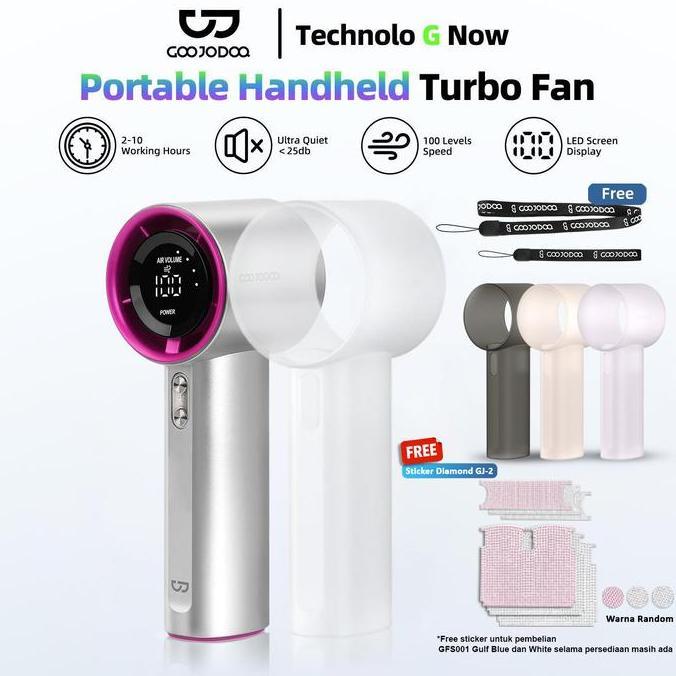 READY GOOJODOQ GFS001 + Silicone Case High-speed Portable Handheld Fan Mini kipas Strong Wind 100 Ge