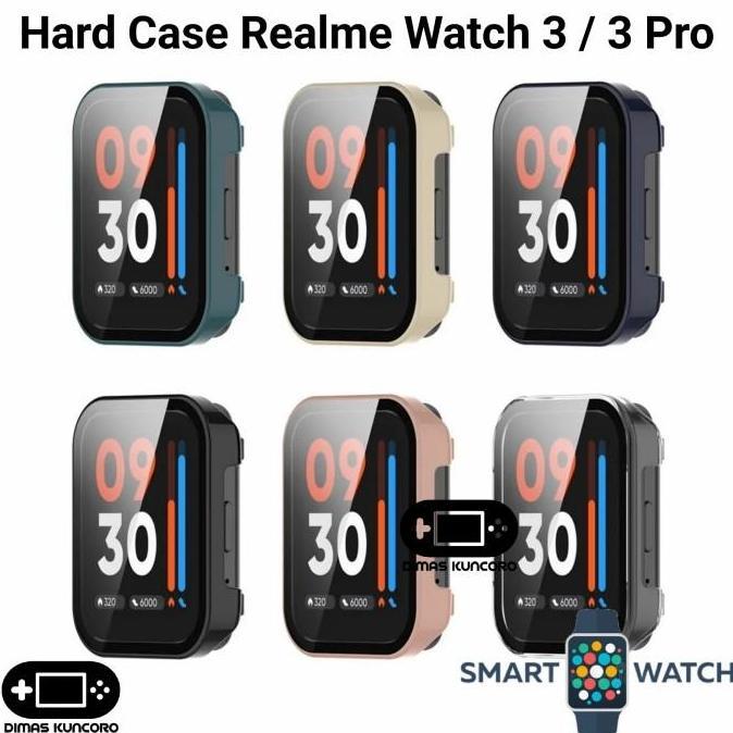 Hard Case Realme Watch 3 / 3 Pro cover bumper tempered glass screen guard protector realme watch 3 p