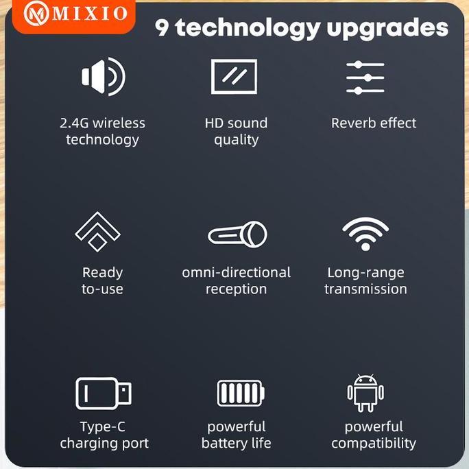 MIXIO-T9/T10 Wireless Microphone Professional Mikrofon Lavalier HP