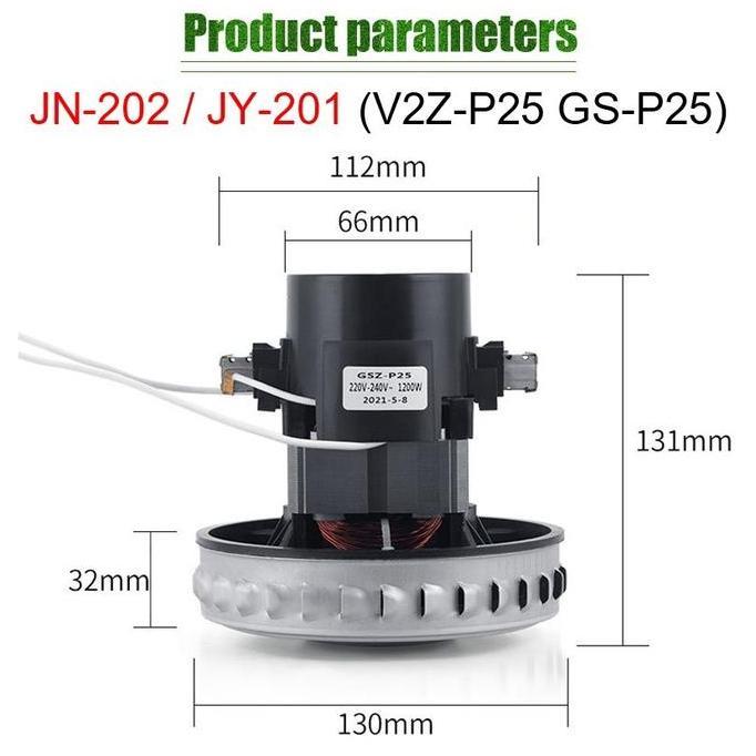 Promo - 1200W Motor Vacuum Wet And Dry Jn-202 For Spare Part Vacuum Cleaner / Motor Motor Untuk Peng