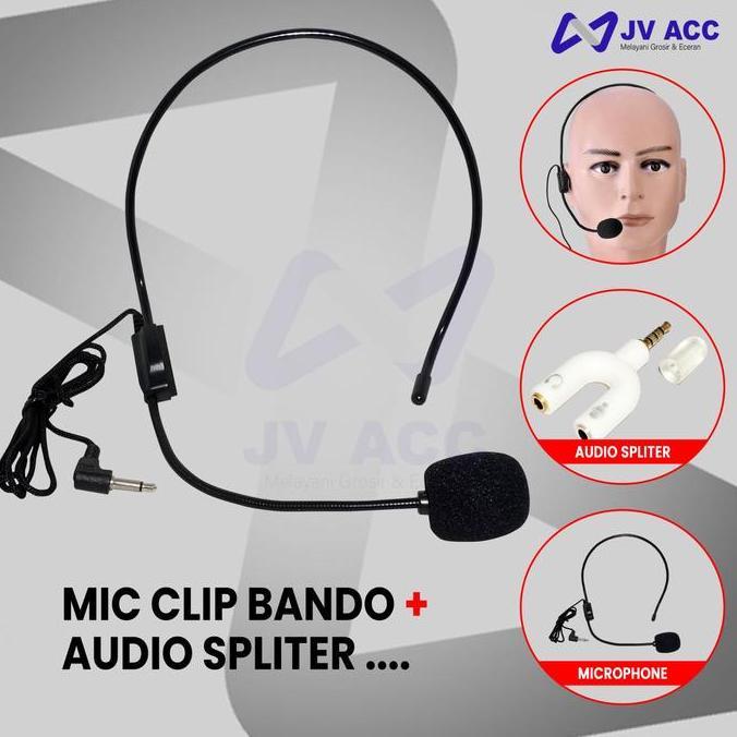 1 SET BANDO MIC MICROPHONE CLIP ON FOR VLOGGER / LIVE / KONTEN CREATOR