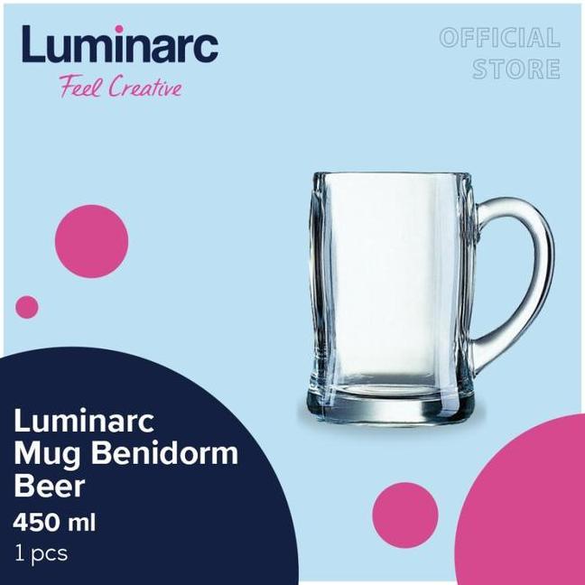 Luminarc Benidorm Mug Glass 16 Oz Gelas Beer