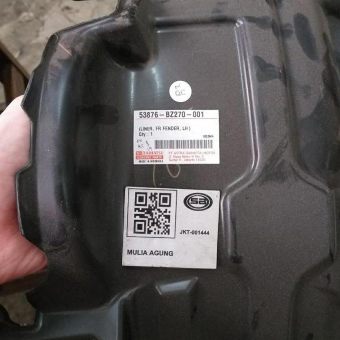 Parts- Liner Fender Spakbor Depan Kiri Avanza Xenia 2016-2