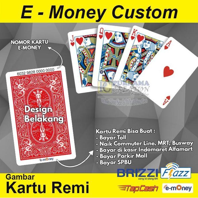 Kartu Emoney E-Money Etoll E-toll Custom Gambar Kartu Remi