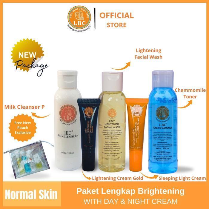 Lbc - Paket Skincare Brightening With Day & Night Cream (Free Pouch)